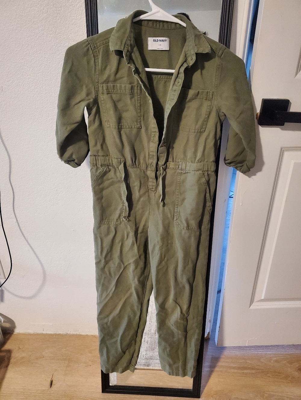 Old Navy Kids Olive Utility One-Piece Jumpsuit